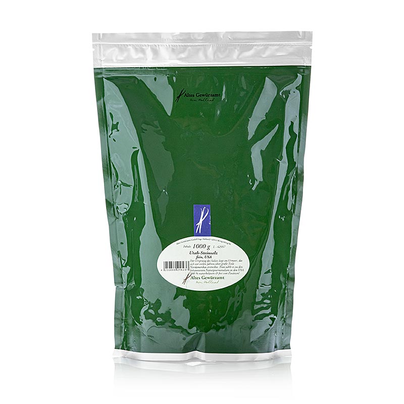 Utah steenzout fijn, Altes Gewürzamt, 1 kg - high quality fine salt from Utah, perfect for seasoning and cooking, in a 1 kg package