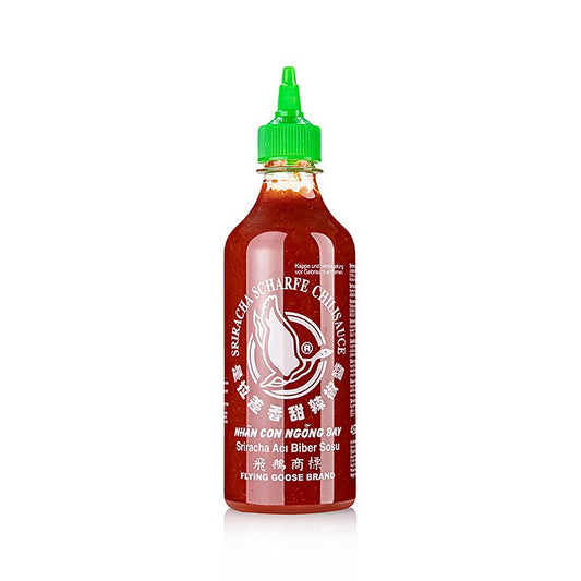 Chilisaus - Sriracha, pittig, knijpfles, Flying Goose, 455 ml