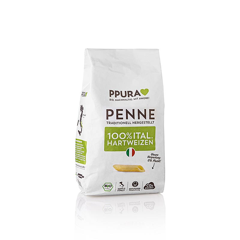 Ppura penne pasta van Italiaanse harde tarwe, biologisch, 500 g