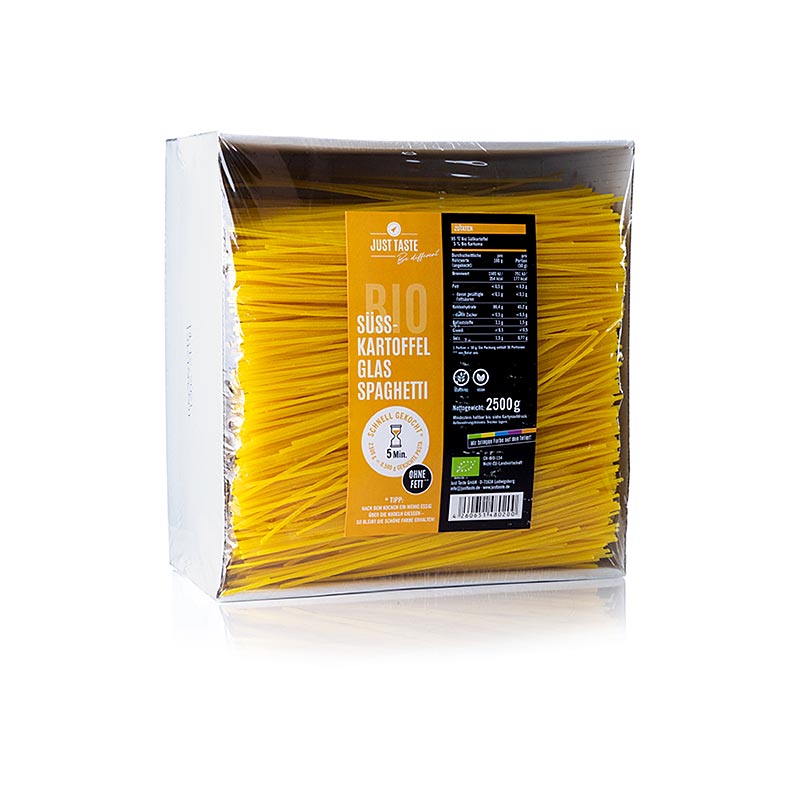 Just Taste Gele zoete aardappel glasnoedel spaghetti, glutenvrij, biologisch, 2,5 kg