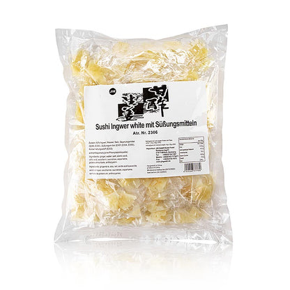 Gember, ingemaakt, geel, in portiezak, 1 kg, 200 x 5g
