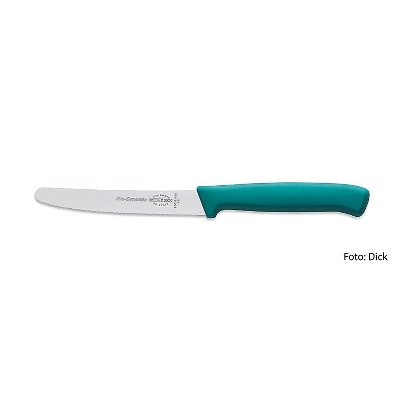 Universeel mes, met kartelrand, turquoise, 11 cm, DICK, 1 stuk