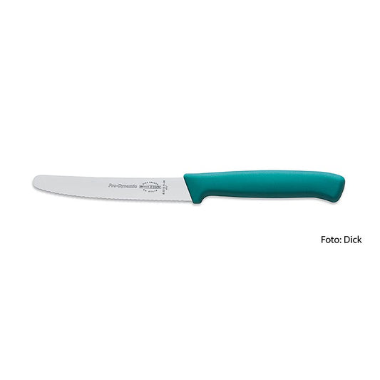 Universeel mes, met kartelrand, turquoise, 11 cm, DICK, 1 stuk