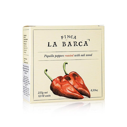 Piquillo pepers in blik van Finca La Barca, 255 g, perfect voor het toevoegen van een smaakvolle kick aan je favoriete gerechten