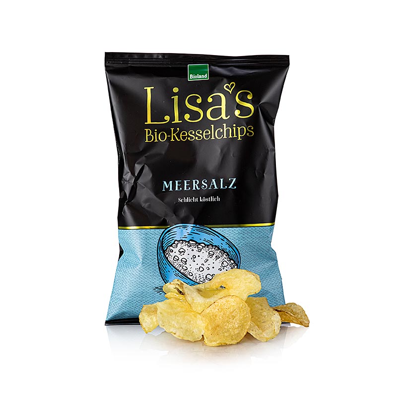 Lisa's biologische aardappelchips, met zeezout, gebakken in de ketel, 50 g