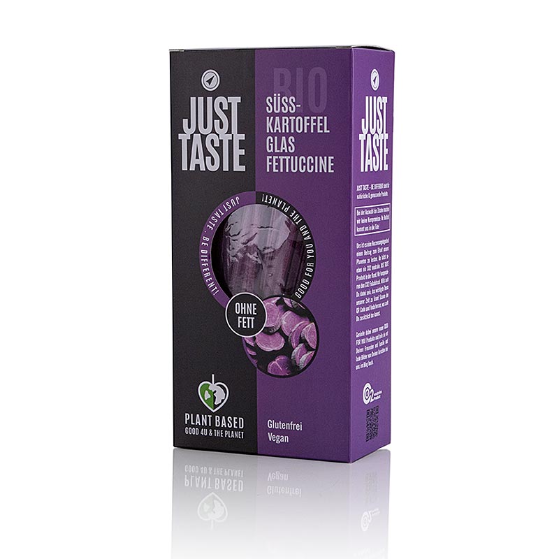 Just Taste Paarse zoete aardappel glasnoedel fettuccine, glutenvrij, biologisch, 250 g