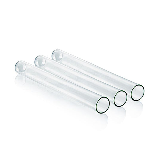 Pack of 100 OG glass test tubes with cork stoppers, 16cm long and 15cm in diameter