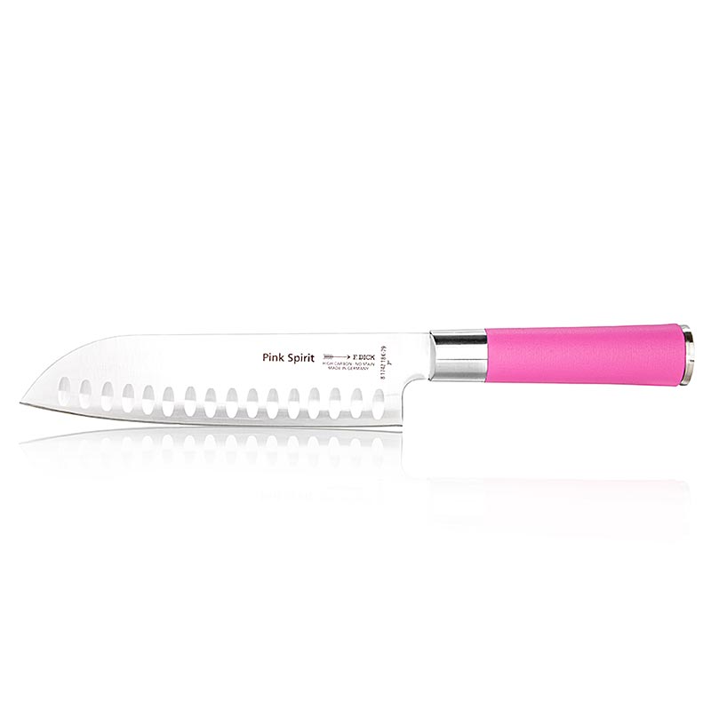 Roze Spirit Santoku mes van 18 cm, van het merk DICK, 1 stuk, ideaal voor het snijden van groenten, vlees en vis in de keuken