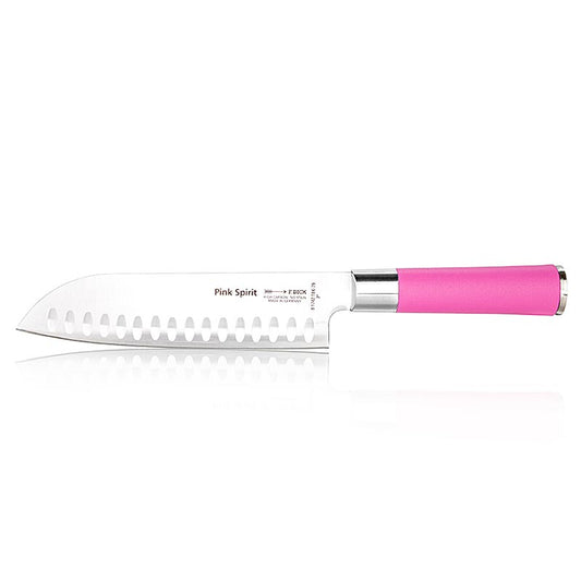 Roze Spirit Santoku mes van 18 cm, van het merk DICK, 1 stuk, ideaal voor het snijden van groenten, vlees en vis in de keuken
