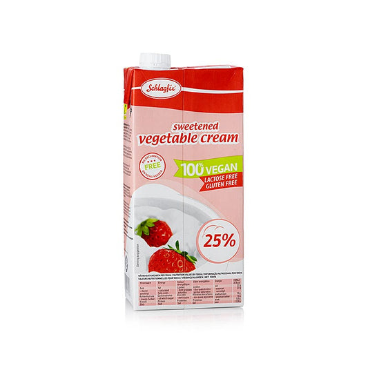 Schlagfix vegan sweetened whipped cream, 25% fat, 1 liter packaging