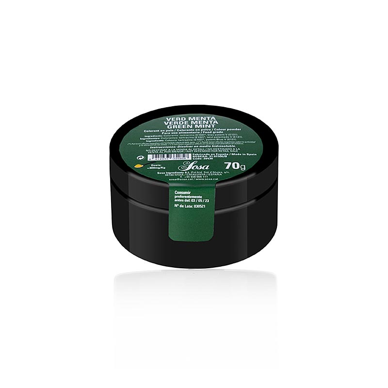 Sosa kleurstof voor levensmiddelen mintgroen, poeder, oplosbaar in water (39430), 70 g - high quality food coloring powder in a vibrant mint green shade, water soluble