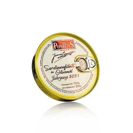 High-quality Oude sardine filets in olijfolie by Los Peperetes, 120g, 2021