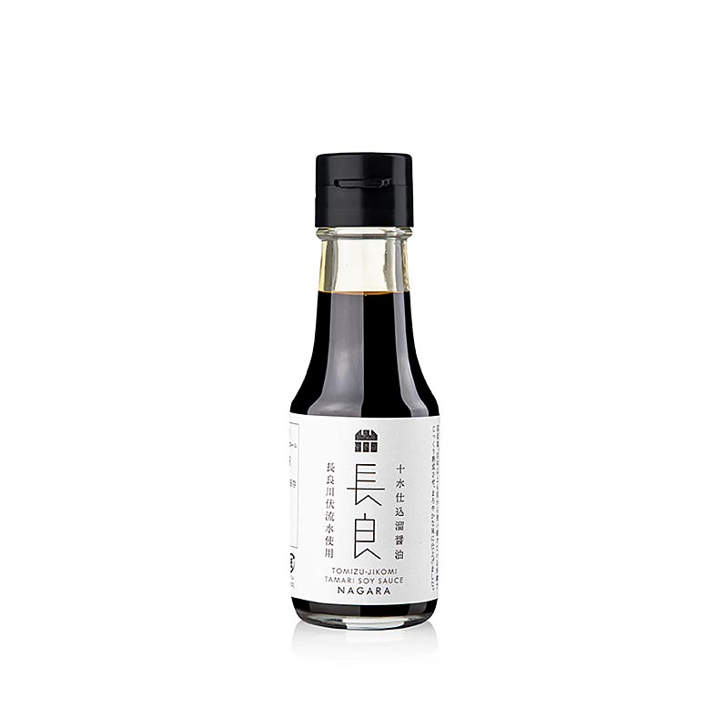 Sojasaus - Tamari, Nagara , 2 jaar in houten vat, 100 ml: traditional Japanese soy sauce aged for 2 years in a wooden barrel, 100 ml bottle