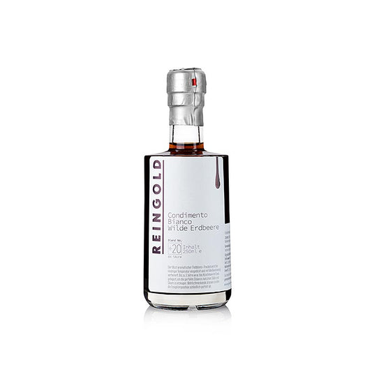Reingold - Azijn Condimento bianco No 20 Aardbei, 250ml, 250 ml bottle of strawberry-flavored white vinegar, perfect for adding a fruity twist to your dishes