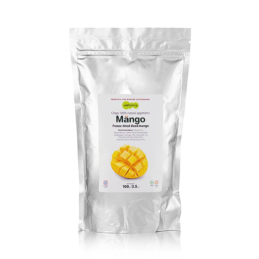 TÖUFOOD LYOFËELING MÄNGO, gevriesdroogde mango, blokjes, 100 g