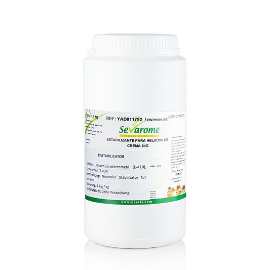 Sevagel 64G Melkijsstabilisator (Helado) Sevarome, 1 kg product used for stabilizing and enhancing the texture of ice cream and gelato