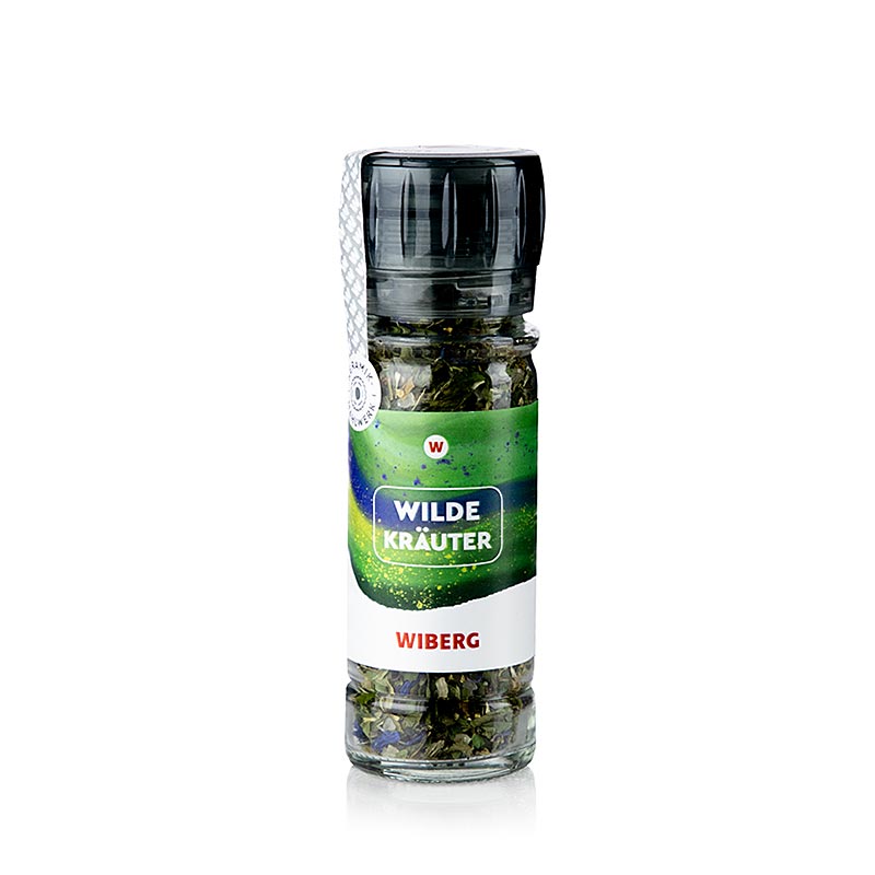 Black Wiberg herb mill with 60g of wild herbs and herb salt