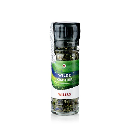Black Wiberg herb mill with 60g of wild herbs and herb salt