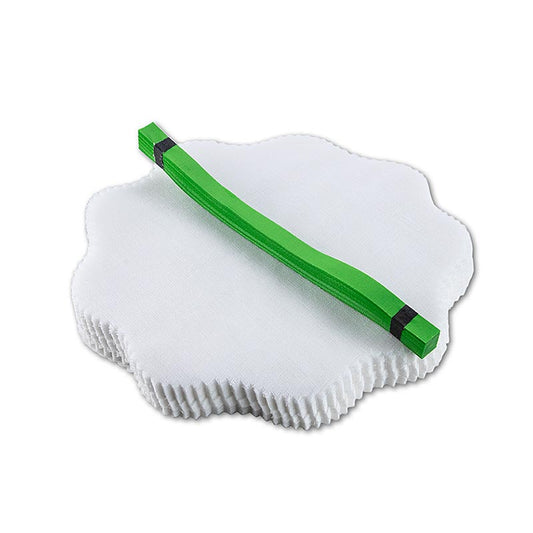 Alt text: A pack of 100 white Citroenwikkels with a green tie, the original product for a fresh and citrusy scent