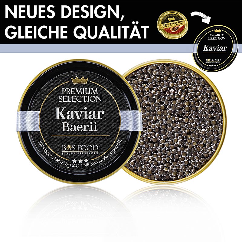 BOS FOOD Premium Selection kaviaar van de Siberische steur (Acipenser baerii), aquacultuur China, 10 g