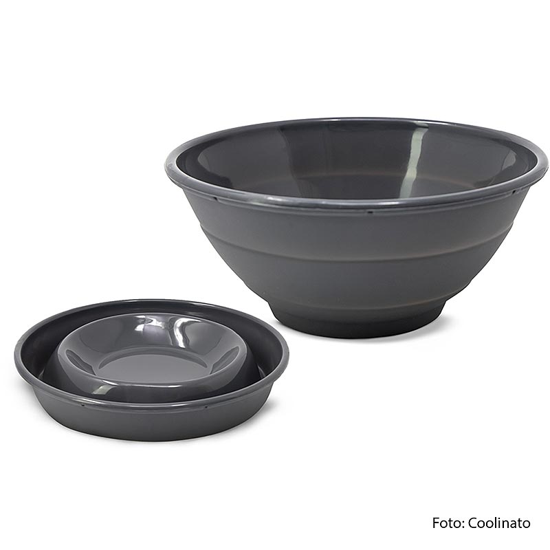 Foldable grey 24cm silicone bowl by Coolinato, perfect for outdoor use and easy storage