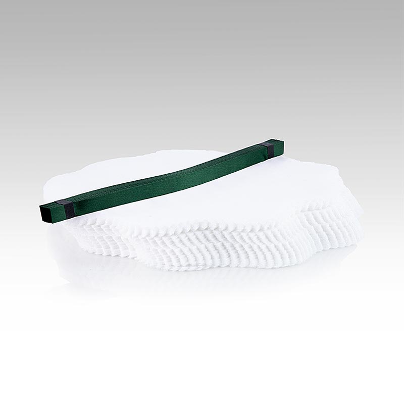 Alt text: A pack of 100 white Citroenwikkels with dark green bands, the original product