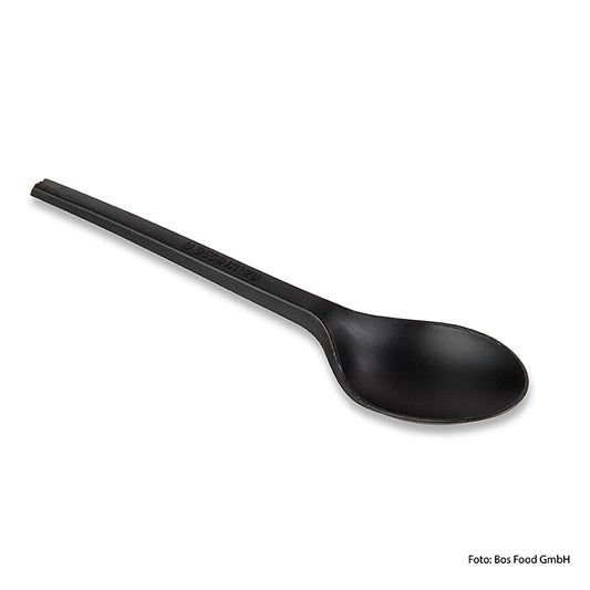 Black 168mm reusable CPLA Naturesse soup spoon, 1000 pieces, eco-friendly