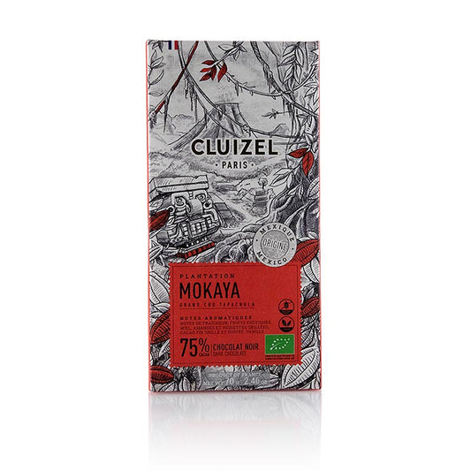 Biologische Plantage Mokaya 75% pure chocoladereep van Michel Cluizel, 70 g