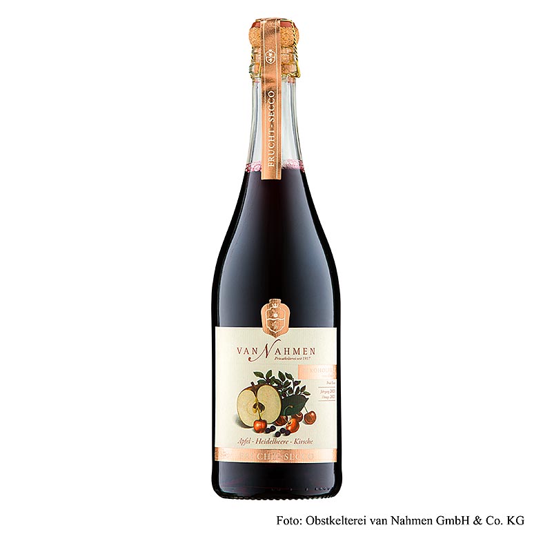 Van Nahmen appel-bosbes-kers fruitsecco, alcoholvrij, 750 ml