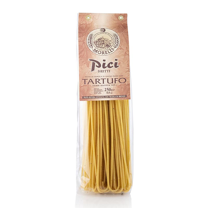 250g package of Morelli 1860 Pici Dritti Tartufo pasta with truffle flavoring