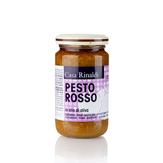 Pesto Rosso, tomatenpesto met olijfolie, veganistisch, Casa Rinaldi, 180 g