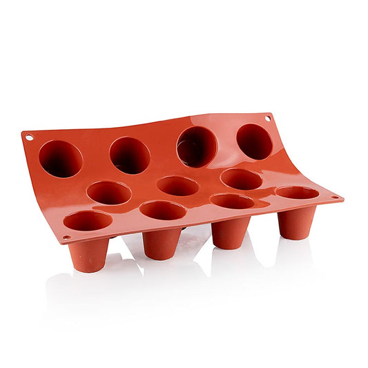 Siliconenmat 17,5 x 30 cm, 11 Baba-vormpjes middelgroot, 45 x 48 mm, 50 ml, Silikomart SF020, 1 stuk