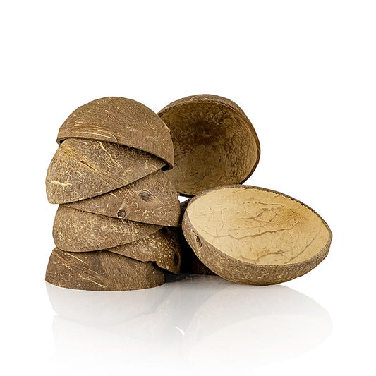 Kokosnootschalen, 10 helften, 8x11x4cm, 100% Chef (PC/68760), 10 stuks.