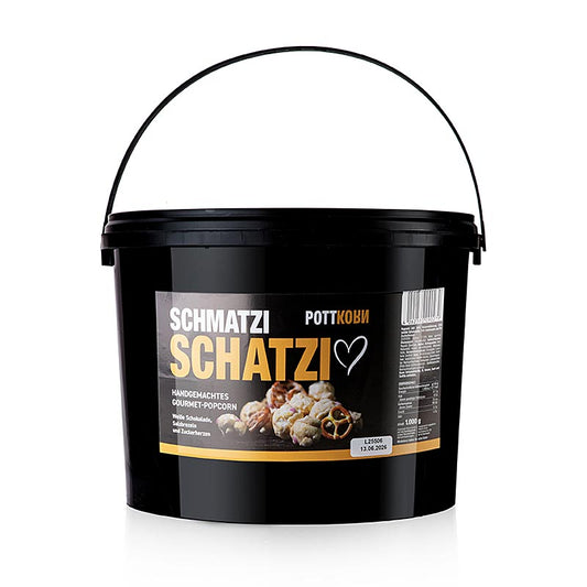 Pottkorn - Schmatzi Schatzi, popcorn met witte chocolade, pretzel, 1 kg