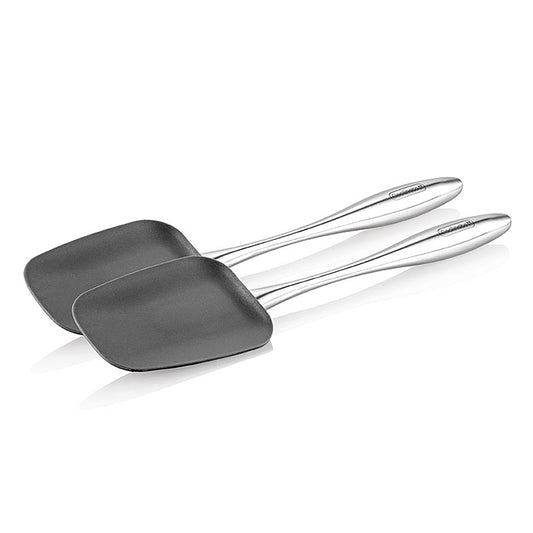 Two-piece Coolinato silicone cooking spoon set made of rust-resistant stainless steel, 1 piece