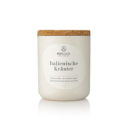 POTLUCK Italiaanse kruiden, 25 g - A close-up of the aromatic blend of Italian herbs in a small, 25-gram jar, perfect for adding rich flavor to your favorite dishes