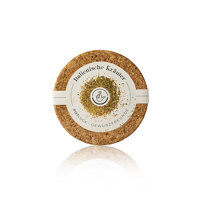 POTLUCK Italiaanse kruiden, 25 g - A stylish and elegant packaging of 25 grams of Italian herbs, adding authentic Mediterranean taste to your cooking