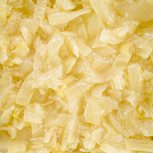 Ui reepjes, gestoomd, Holzmann, 5 kg - a 5 kg package of steamed, sliced onions by Holzmann