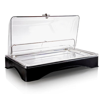 Stainless steel roll-top presenter with ice cube cooling, GN 1/1 size, measuring 555x357x175mm, 1 piece