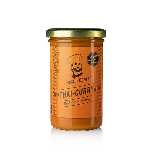 Sossenkönig Rode Thaise curry kant-en-klare saus 250 ml, a delicious ready-to-use Thai curry sauce in a 250 ml bottle