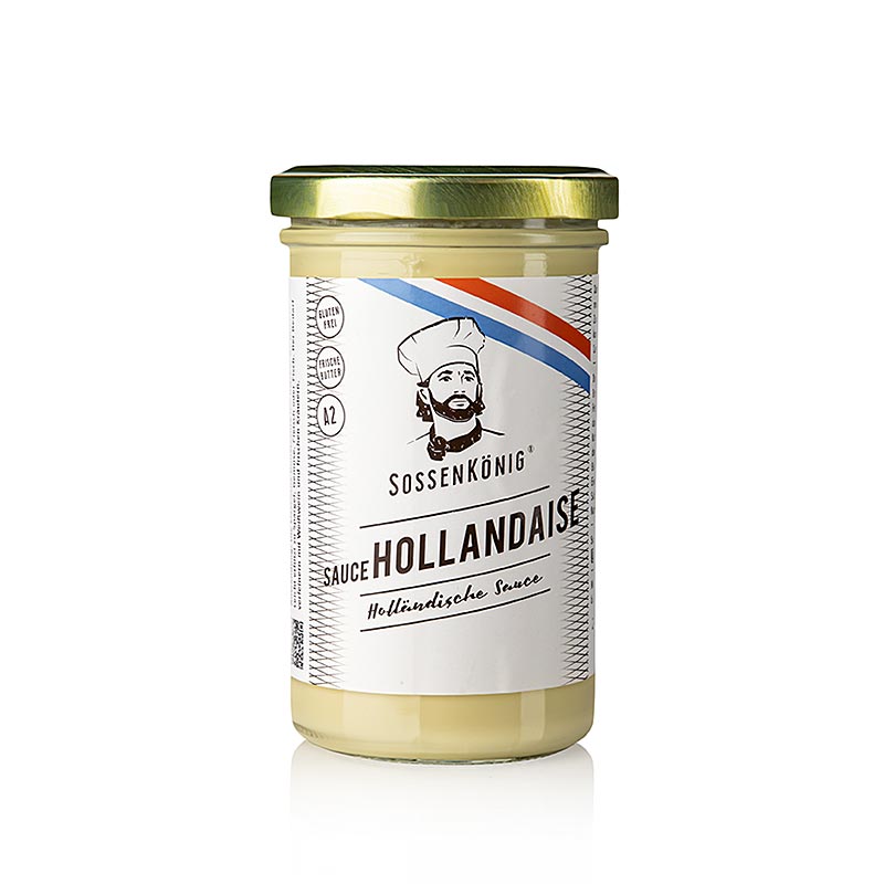 250 ml bottle of Sossenkönig Hollandaise kant-en-klare saus, a ready-to-use creamy sauce from Holland