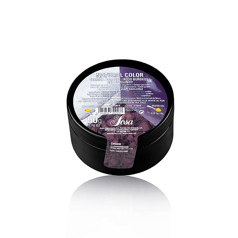 Sosa Natuurlijke kleurstof Bordeauxrood poeder, in water oplosbaar (37849), 50 g