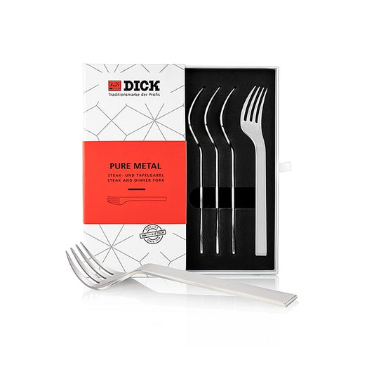 Dikke steak & tafelvorkenset, Pure Metal, 4 stuks