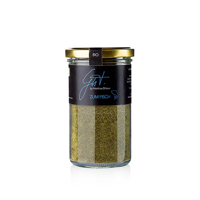 Zout goed voor vis, Gutsküche, BIO, 200 g - Een biologische en smaakvolle zoutmix van hoge kwaliteit, perfect voor het kruiden van visgerechten in de Gutsküche, 200 gram verpakking