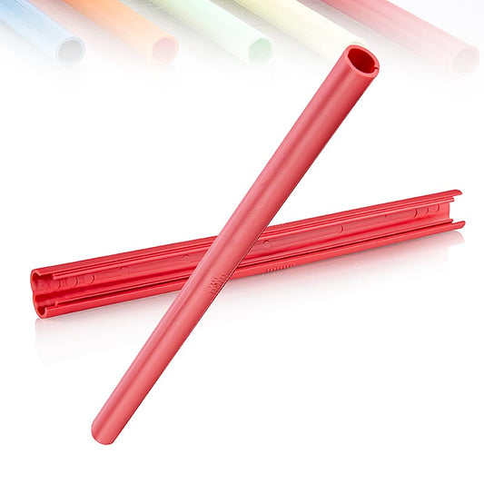Reusable pink ClickStraw set of 10 eco-friendly straws for drinks