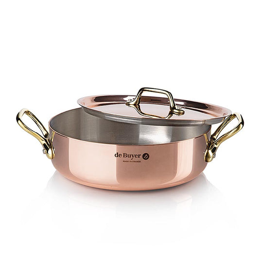 Inocuivre braadpan met deksel, koper, ø 20 cm, de Buyer (6446.20), 1 stuk