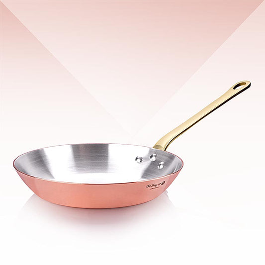 Inocuivre pan, koper, met messing handvat, ø 24 cm, de Buyer (6450.24), 1 stuk