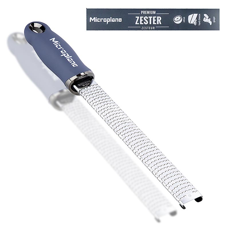 Rasp Microplane Classic, Rasp Denim blauw 46223 (Rasp), 1 st - Een scherpe blauwe rasp van Microplane voor fijn raspen