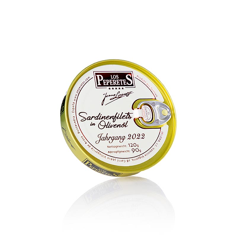 Sardinefilets van het oogstjaar 2022, in olijfolie, Los Peperetes, 120 g