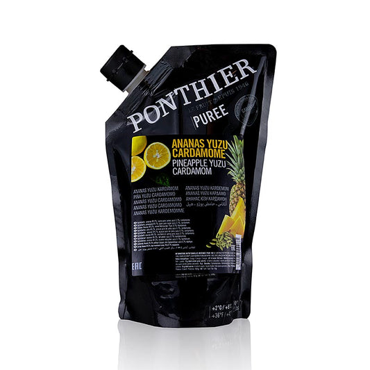 A 1 kg package of puree made from pineapple, yuzu, cardamom, and sugar, perfect as a cocktail base for drinks